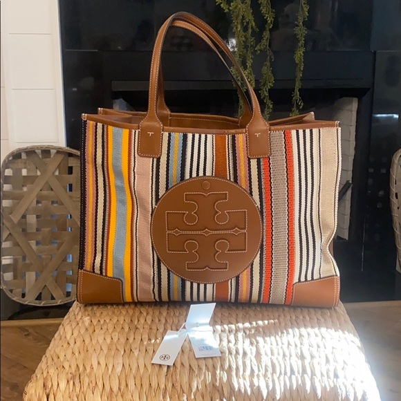 tory burch ella webbing patchwork tote